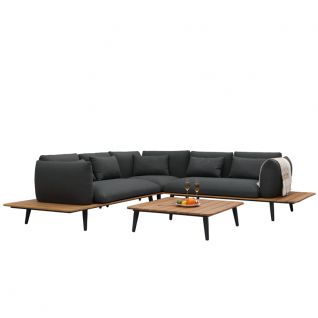 New Fabric Teak Wood Lounge Set